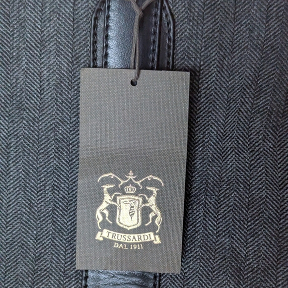 Trussardi 1911 Oversized Black & Gray Tote Bag Italy - Picture 3 of 13